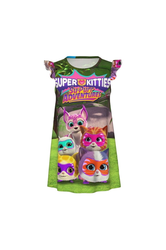 Super Anime Kitty Nightgown Princess Pajama Dresses For Sleepwear Nightie