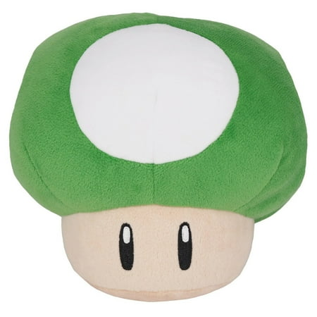Super Anime Store Super Mario All Star Collection Green 1-up Mushroom Plush, 6"