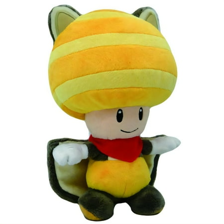 Super Anime Store Super Mario Series Flying Squirrel Yellow Toad Plush, 9"
