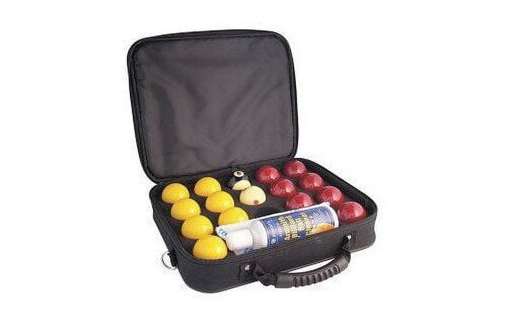 Super Aramith Pro Cup League Pool Balls in Nylon Ball Storage Case (2 inch with 1 7/8 inch white)