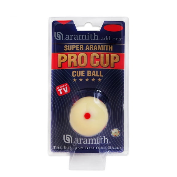 Super Aramith Pro-Cup Pool Cue Ball 2 1/4" 6 Red Dots in a blister
