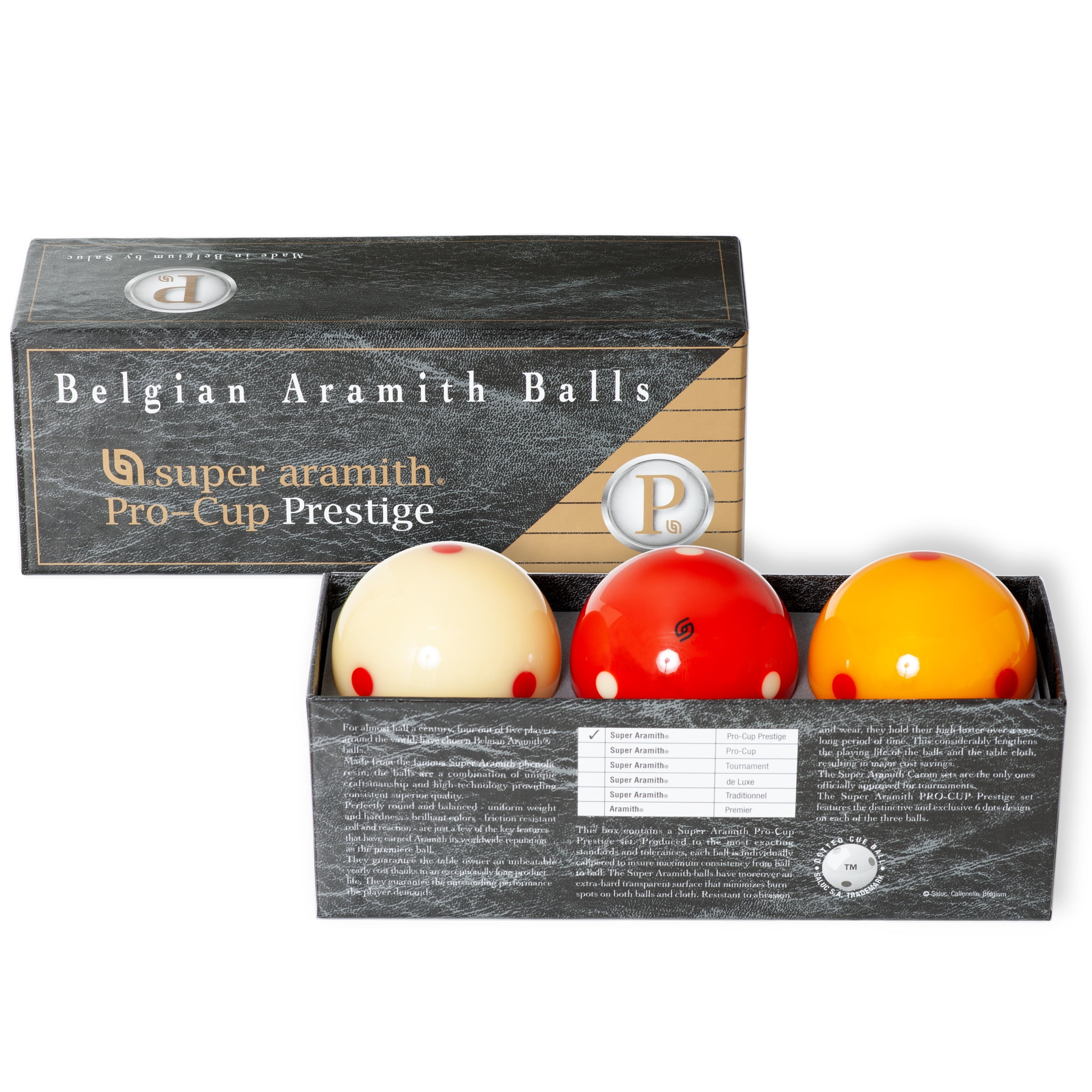 Super Aramith Pro-Cup Prestige Carom Ball Set 61.5 mm