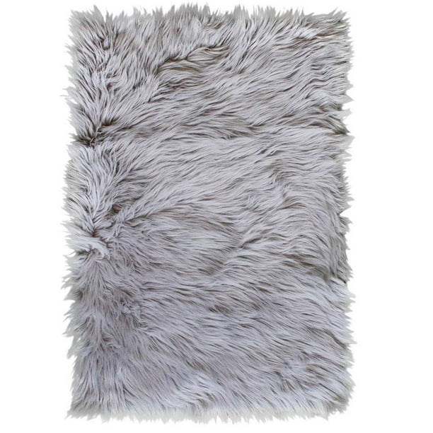 Super Area Rugs 6x9 Foot Soft Plush Faux Fake Sheepskin Fur Shag Rug
