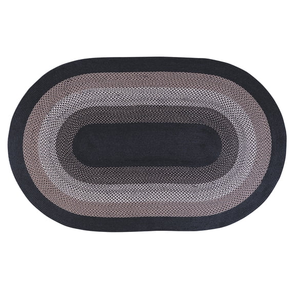 Super Area Rugs Bradford Indoor Outdoor Reversible Braided Rug 2' x 3' Oval - Taupe, Gray & Ivory