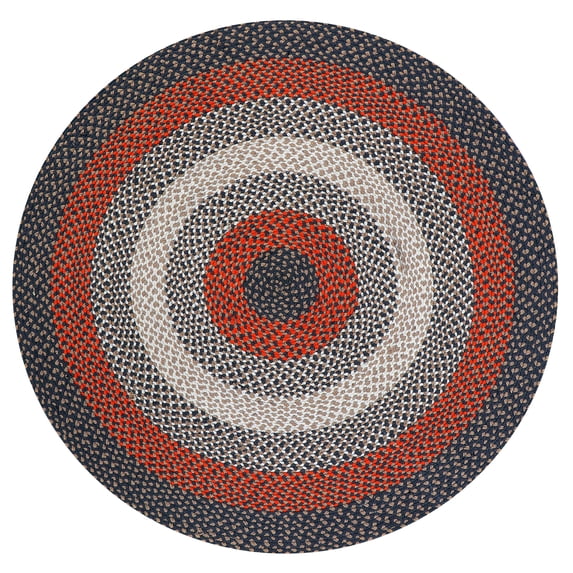 Super Area Rugs Bradford Indoor Outdoor Reversible Braided Rug 4' x 4' Round - Gray & Red