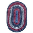 thumbnail image 1 of Super Area Rugs Braided Farmhouse Cotton Reversible Area Rug Blue - Oval 2' x 3', 1 of 5