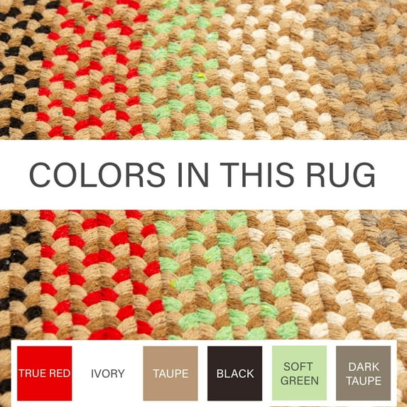 Super Area Rugs Braided Farmhouse Cotton Reversible Area Rug Earthtone - Runner 2' x 6'