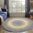 thumbnail image 1 of Super Area Rugs Braided Rug Round 10ft Farmhouse Kitchen Rug - Ridgewood Braided Rug for Living Room - Reversible - Indoor/Outdoor - Made in USA - Blue/Beige, 10' Round, 1 of 18