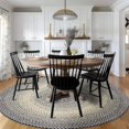 thumbnail image 1 of Super Area Rugs Braided Rugs Round 4ft Farmhouse Kitchen Rug - Ridgewood Gray Braided Rug for Dining Room Table - Reversible - Indoor/Outdoor - Made in USA - Graphite/Beige, 4' Round, 1 of 14
