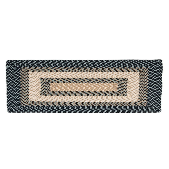 Super Area Rugs Country Braided Farmhouse Cotton Reversible Area Rug Blue & Cream - Runner 2' X 6'