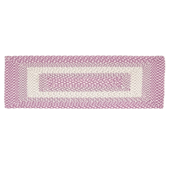 Super Area Rugs Country Braided Farmhouse Cotton Reversible Area Rug Purple & Gray - Runner 2' X 6'
