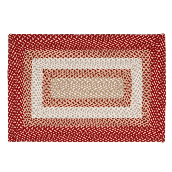 Super Area Rugs Country Braided Farmhouse Cotton Reversible Area Rug Red & Cream - Rectangle 3' X 5'