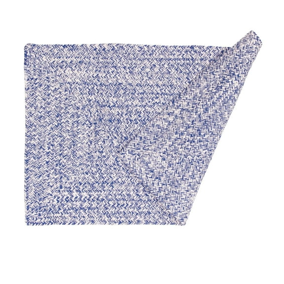 Super Area Rugs Country Farmhouse Braided Cotton Handmade Area Rug Blue & White Rectangle 2' X 3' 2' x 3' Rectangle