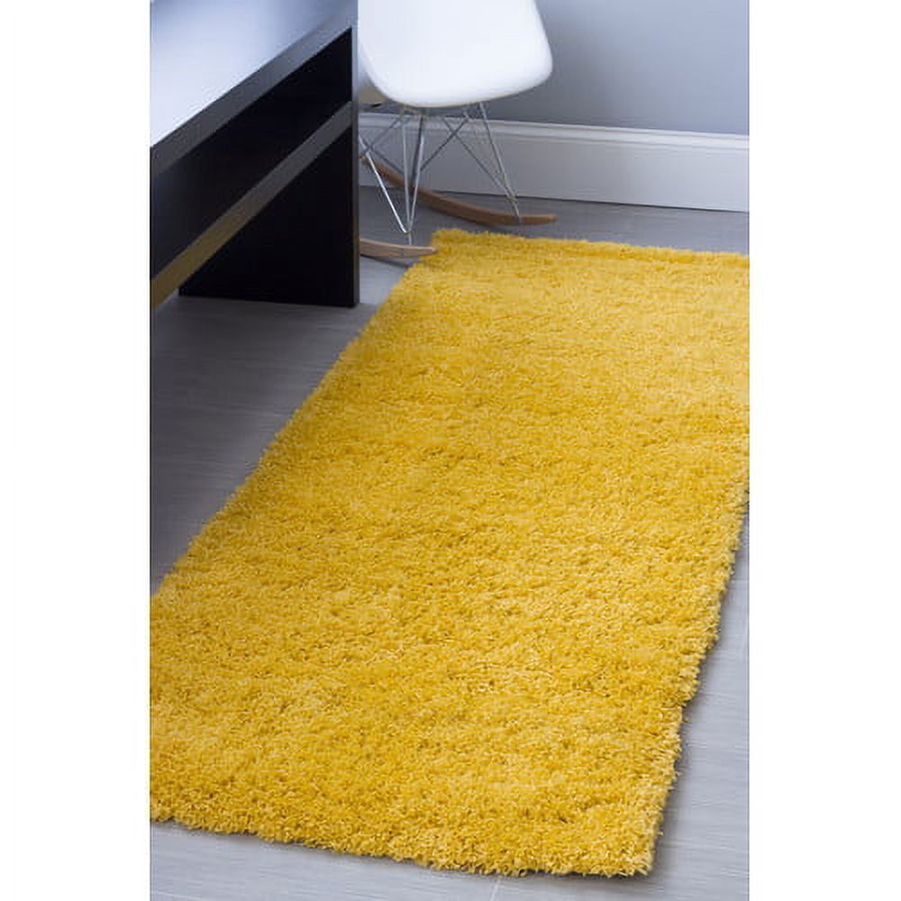 Super Area Rugs, Cozy Plush Solid Yellow Shag Rug , 5' X 8' - Walmart.com