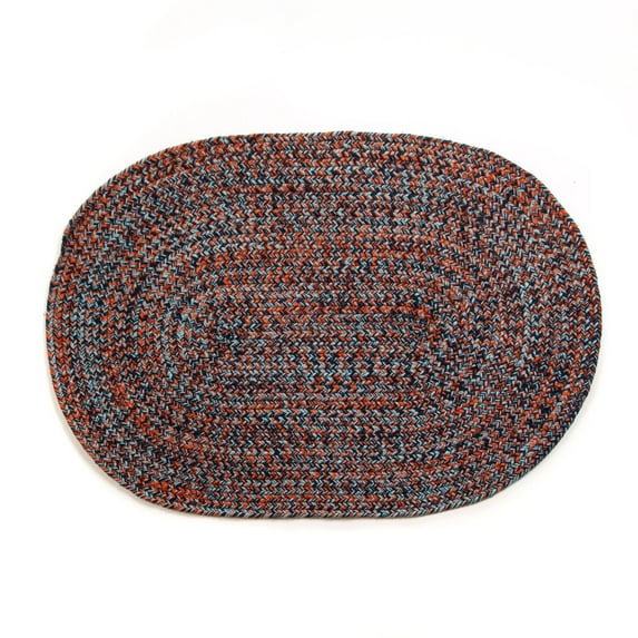 Super Area Rugs Farmhouse Braided Rug Navy, Light Blue, Red 2' x 3' 2' x 3' Navy