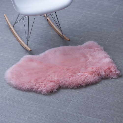 Super Area Rugs, Genuine Australian Sheepskin Pink Fur Rug, Single Pelt, 2ft. X 3ft.