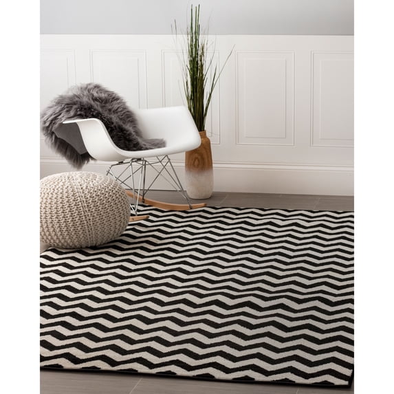 Super Area Rugs Metro Chevron Zig Zag Polypropylene Rug (3'3 x 5')