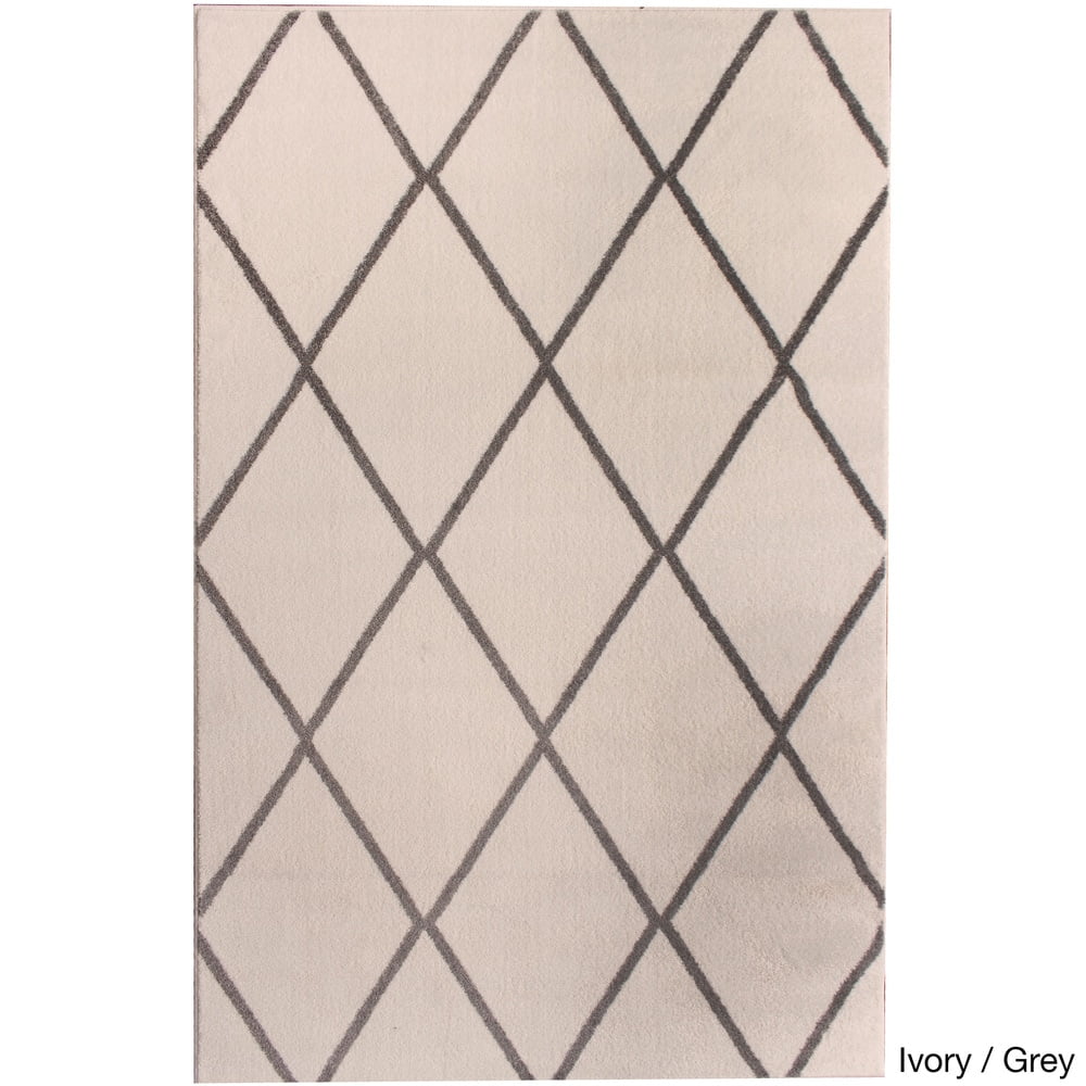 Super Area Rugs Metro Modern Diamonds Rug Grey/White 7'10" x 9'10