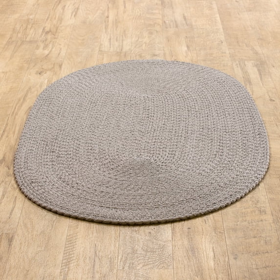 Super Area Rugs Solid Knobby Braided Rug Gray - 5' X 8'