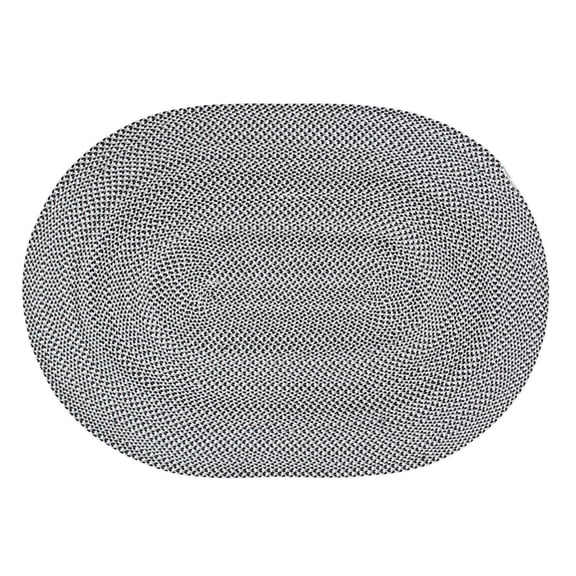Super Area Rugs Tri-Color Braided Cotton Farmhouse Rug Black,White,Gray 5' x 7' 5' x 8' Indoor, Handmade Oval