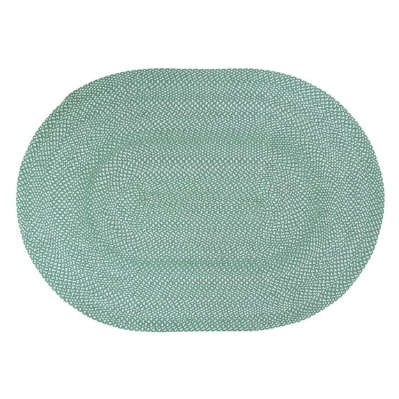 Super Area Rugs Tri-Color Braided Cotton Farmhouse Rug Green,White,Gray 5' x 7' 5' x 8' Indoor, Handmade Oval