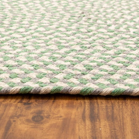 Super Area Rugs Tri-Color Braided Cotton Farmhouse Rug Green,White,Gray Rectangle 3' X 5' 3' x 5' Indoor, Handmade Rectangle