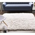 thumbnail image 1 of Super Area Rugs, Wool Flokati Solid White Shag Rug, 1 of 2