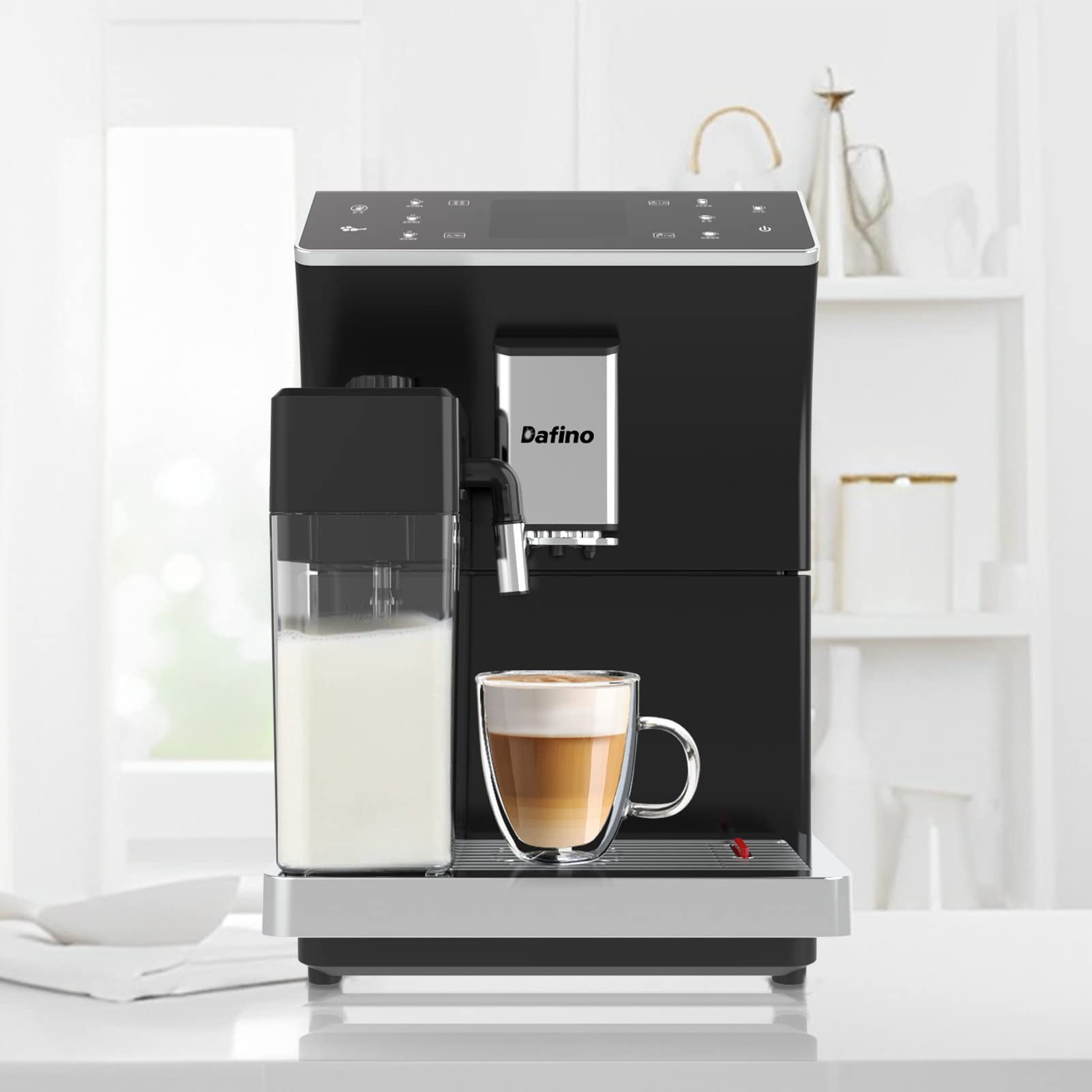 Aoibox 8 oz 1-4 Cup Espresso Machine with 3.5 Bar Steam Milk Frother, 240 ml Coffee Machine Black