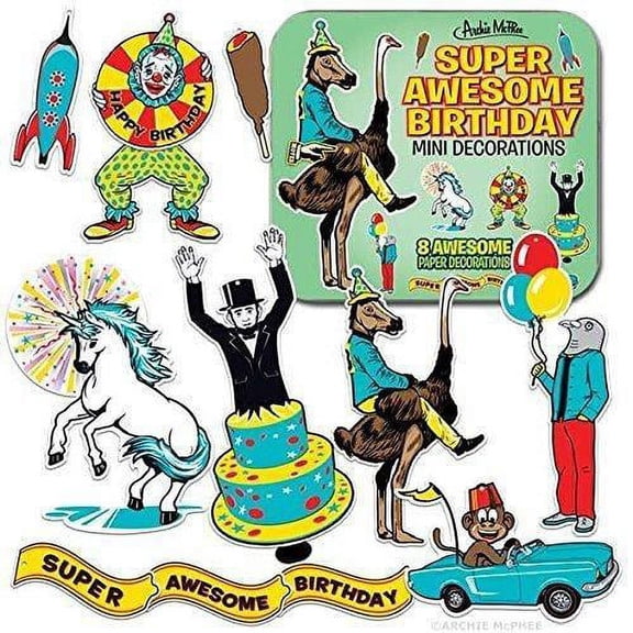 Super Awesome Birthday Mini Decorations
