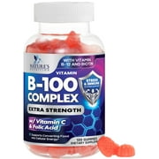 Vitamin B Complex Gummies - Extra Strength Super B Vitamin Gummy with Vitamin C, Immune Support for Men & Women - Energy and Brain Support Supplements with Folic Acid, Niacin, B6, B12 - 120 Gummies