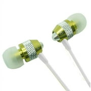 Super Bass Noise-Isolation Metal 3.5mm Stereo Earbuds/ Headset/ Handsfree Compatible with iPod Touch 2019, iPod touch 6th 5th 4th 3rd 2nd generation, Nano Green - w/ Mic