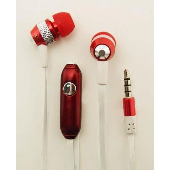 Super Bass Noise-Isolation Stereo Earbuds/ Earphones for BLU Vivo 8, Grand XL LTE, S1, R2 LTE, R2, Tank Xtreme Pro, R1 Plus,Tank Xtreme 5.0, Dash L3 (Red) - w/ Mic + MND Stylus