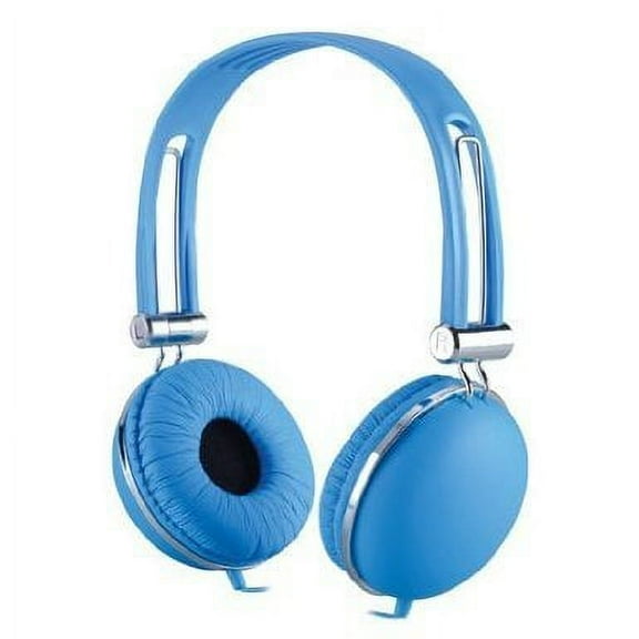 Super Bass Overhead 3.5mm Audio Stereo Headphones with Built-in Microphone - Blue