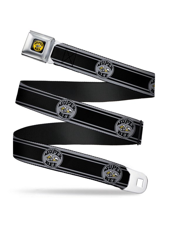 Super Bee Logo Full Color Black Yellow White Super Bee Logo Stripes Black Seatbelt Belt Standard