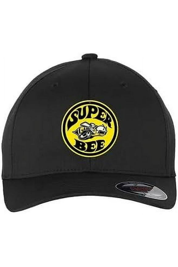Super Bee Logo Stretch Fit Hat - Officially Licensed Dodge Cap Black