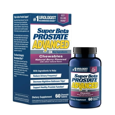 Super Beta Prostate Advanced with Beta-Sitosterol, Men's Supplement, 60 Chewable Tablets, Berry