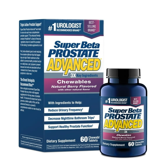 Super Beta Prostate Advanced Chewables Supplement for Men, 60 Count
