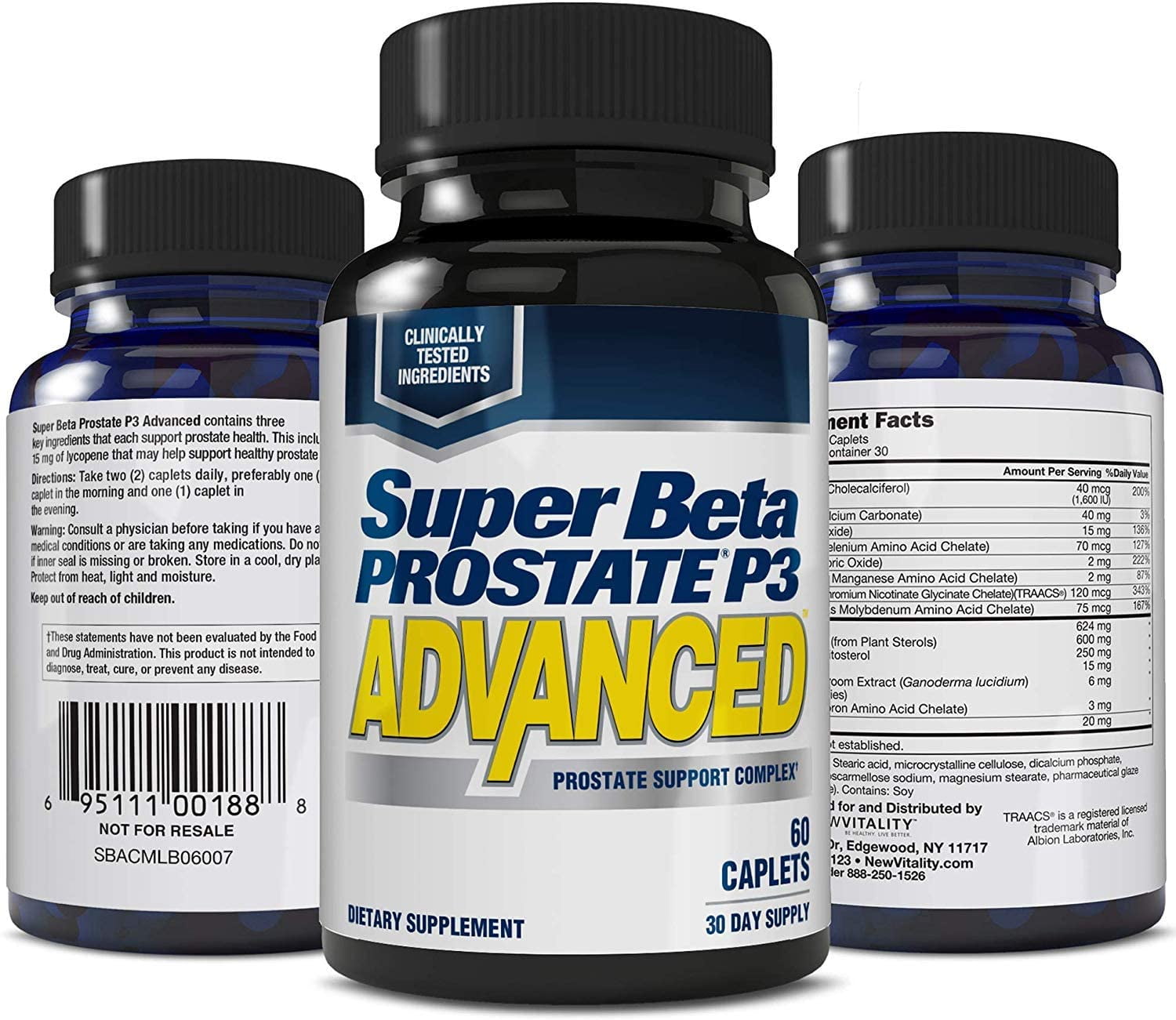 Super Beta Prostate P3 Advanced Prostate Supplement for Men, 60 Caplets
