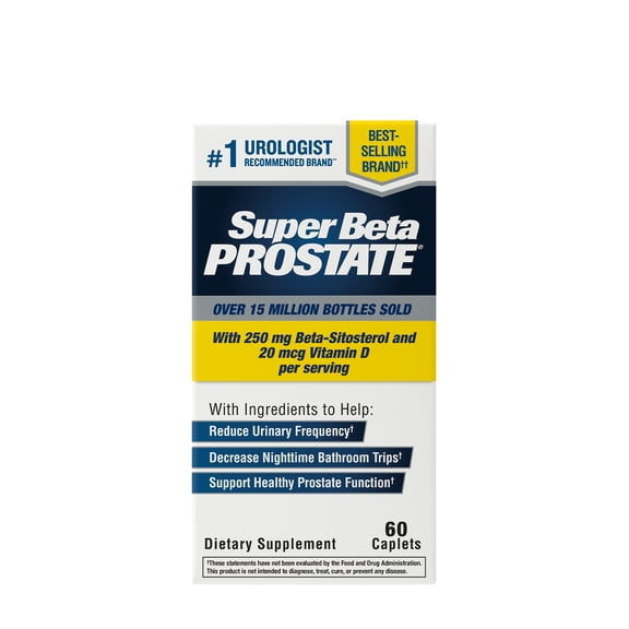 Super Beta Prostate Recommended Prostate Supplement for Men, Beta Sitosterol, 60 Caplets