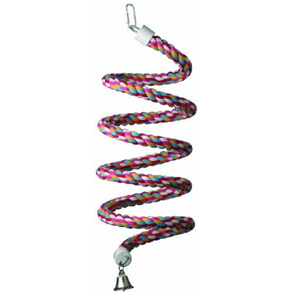 Super Bird Creations SB325 Large Bungee Bird Toy - Rope Perch for African Greys, Parrots, Small Cockatoos, Amazons - Colorful Hanging Perch - Enriching Bungee Toy for Large Birds & in Bird Cages