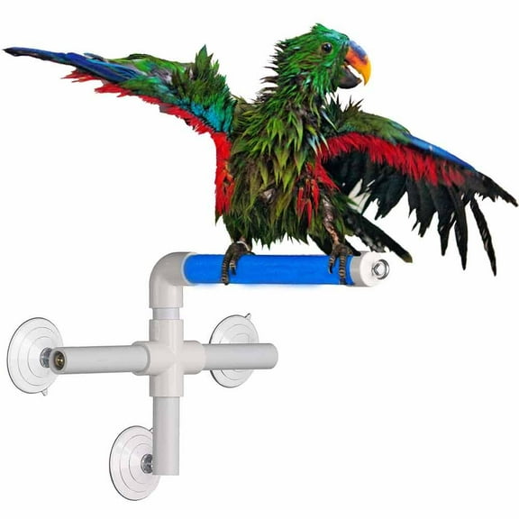 Super Bird Creations SB126 Fold-Away Shower Window Perch - RingneckFold-Away Shower Window Perchs Medium Conures Parrots- Stimulating Bird Toys for Large & Medium Birds