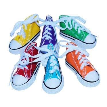 Super Bird Creations SB50009 Sneaker Bird Toy - Durable Safe Chew Toy - Ideal for Cockatiels Parakeets Parrots Small to Large Birds, Encourages Foot Dexterity - Vibrant Colors 3"x1-1/2x1-3/8" (6 Pack)