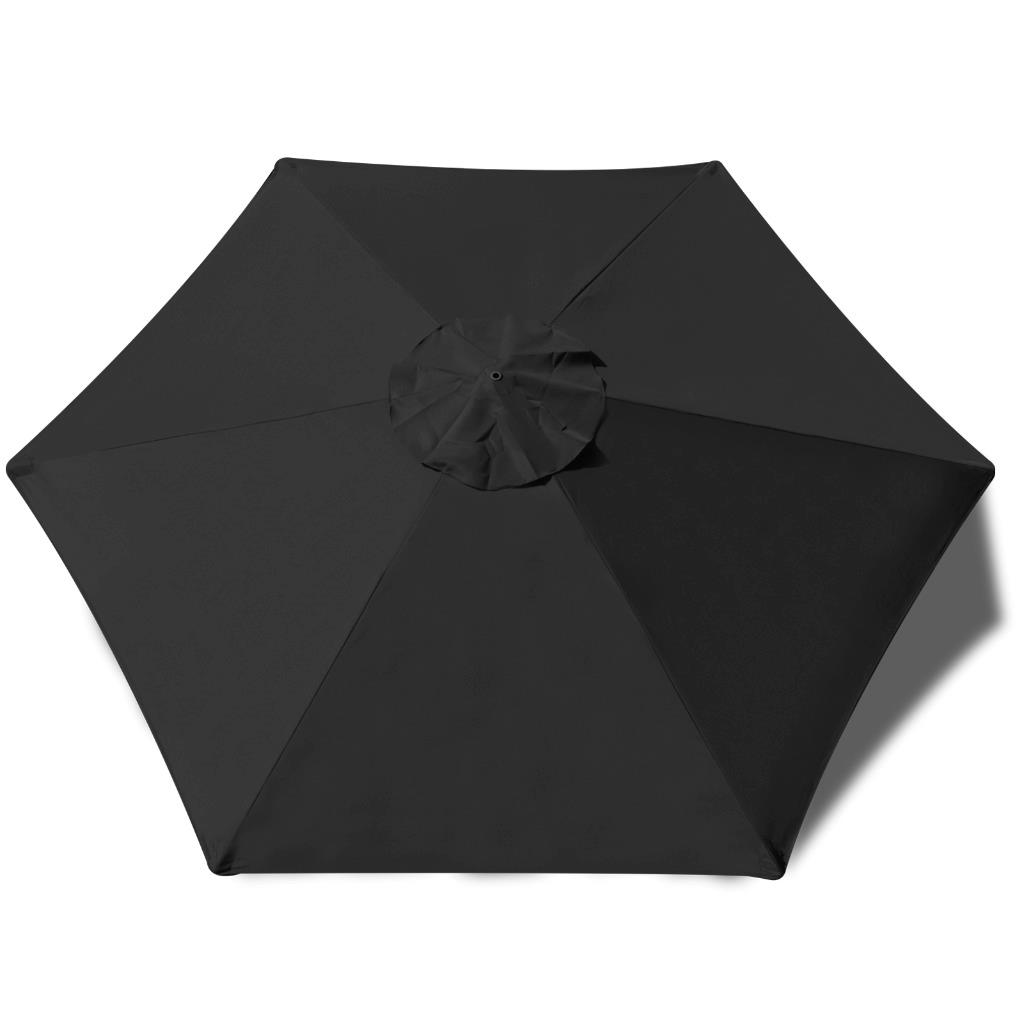 Super Black Replacement Canopy for Round 7.5FT Patio Umbrellas with 6