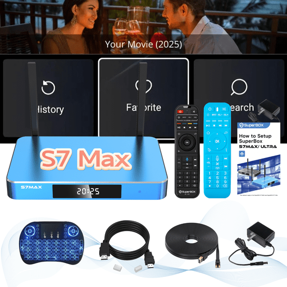 Super Blue Box S7 Max New 2026 with Remote Control for Display Screen&TV