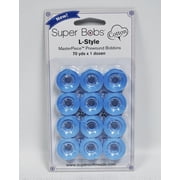 Super Bobs MasterPiece Cotton 70yd Prewound Bobbins 12ct L-Style Azure