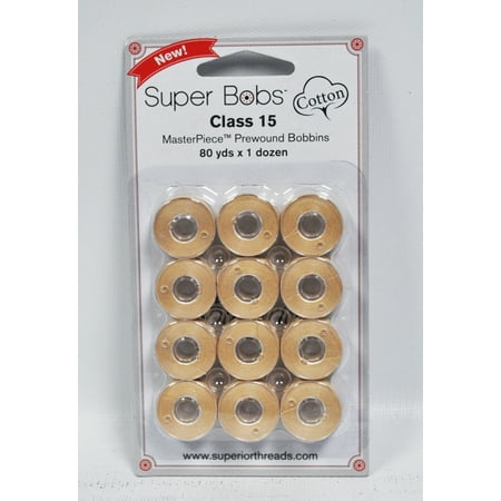 Super Bobs MasterPiece Cotton 80yd Prewound Bobbins 12ct Class 15 Ancient Scroll