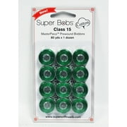 Super Bobs MasterPiece Cotton 80yd Prewound Bobbins 12ct Class 15 Kelli Green