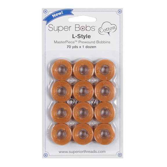 Super Bobs MasterPiece Cotton 70yd Prewound Bobbins 12ct L-Style Renoir