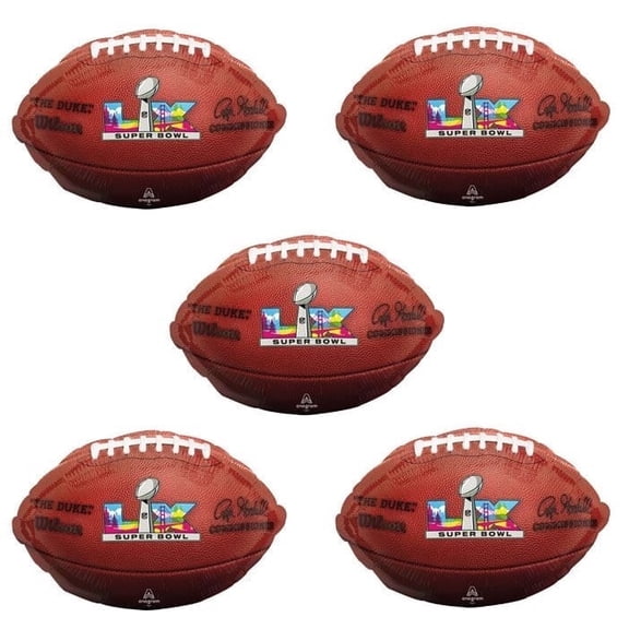 Super Bowl 60 LX (5) 18"AFC vs NFC Official Football Mylar Foil Balloons