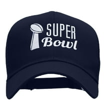 Super Bowl Embroidered Solid Cotton Prostyle Twill Mesh Cap - Navy OSFM